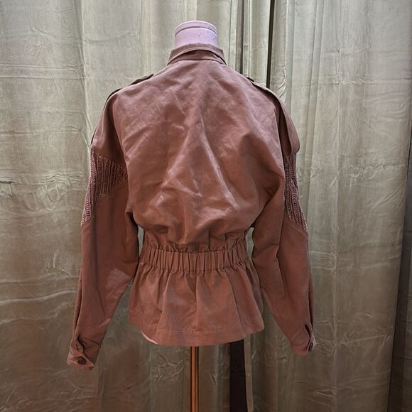 Gentry Portofino cotton/linen blend jacket with knit details, M - Picture 8 of 10